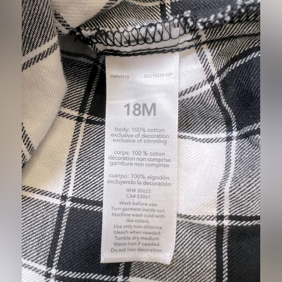 CARTER’S || LIKE NEW Black/White Gingham Print Dress w/ Bows Toddler Girl (18M) - Picture 6 of 6